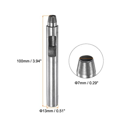 HARFINGTON Leather Hole Punch 7mm Straight Round Punch Grommet Snap Rivet Setter for Leather Craft Clothing Handbag Fabric Curtain - size: 7mm
