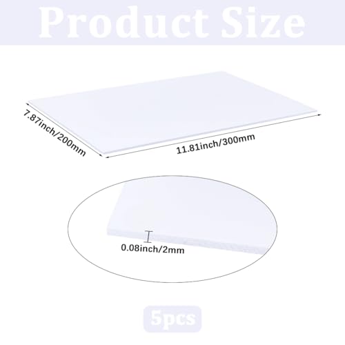 GORGECRAFT 5Pcs 2mm White Foam PVC Boards Sheet 30x20cm Rectangle Lightweight Durable Poster Mount Board Plastic Sheets for Mounting Presentations Signboards Artsan Crafts Framing Display