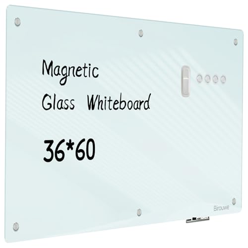Glass Whiteboard 36 * 60Inches - color: White, size: 36" x 60"