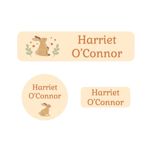 Name Bubbles - Kids Custom Name Labels for Daycare, School, Camp (102 Labels) - Personalized Waterproof Name Stickers for Clothes Tags, Lunch Boxes, Water Bottles, & School Supplies (Bunny) - color: Bunny, size: 102 Labels