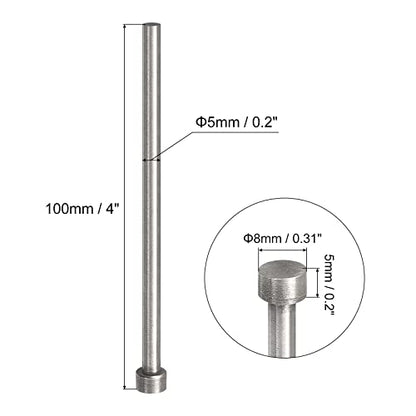 uxcell Straight Ejector Pins, 5mm (13/64") Dia. 65Mn Steel Round Tip Punch 100mm (4") Long for Mechanical Maintenance 2Pcs - size: 13/64"