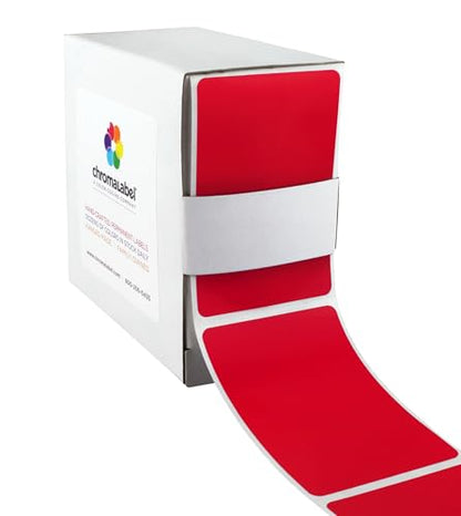 ChromaLabel 2 x 3 inch Permanent Color Code Rectangle Labels, 250 Labels per Dispenser Box, Red - color: Red, size: 2" x 3"