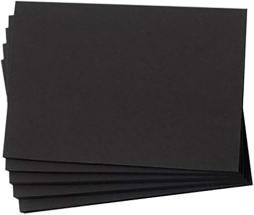 Hamilco Black Colored Cardstock - Blank Note Greeting Invitations & Index Cards - 5 x 7" 65 lb cover Scrapbook Paper - 100 Pack - color: Black