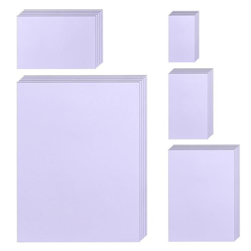 Silunkia 500 Sheets Light Purple Cardstock 5 Assorted Size Lavender Paper, 200gsm/75lb Thick Crafts Paper Card Stock for DIY Cards, Wedding Invitations, School Scrapbooking, Art Drawing - color: Purple, size: 500 Sheets