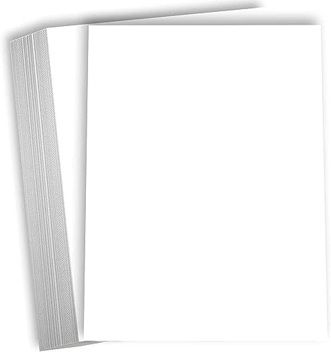Hamilco White Cardstock Thick Paper - 8 x 10" Blank Heavy Weight 100 lb Cover Card Stock - 100 Pack (Bright) - size: 8x10 inches