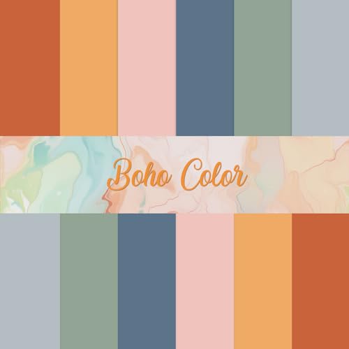 60 Sheet 8.5 x 11 Inch Boho Thick Paper Card Stock Colorful Blank Paper Cards Colored Scrapbook Papers for Prints DIY Arts Crafts Making School Office Home Supplies - color: Boho