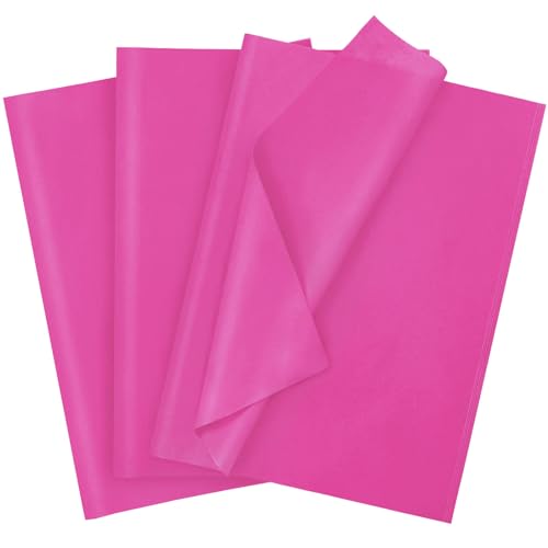 120 Sheets 20"X14" Hot Pink Tissue Paper for Gift Bags Wrapping, Art Tissue Paper Bulk for Weddings Birthday Party Crafts Decoration - color: Hot Pink
