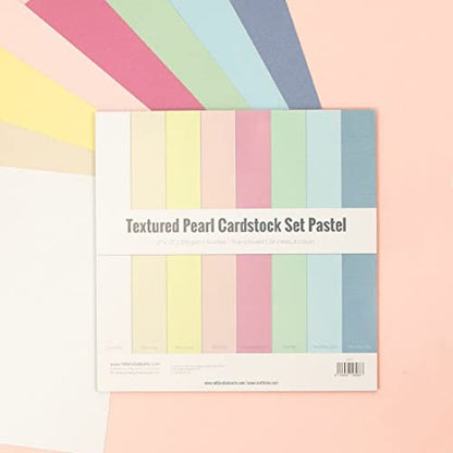 Craftelier - Cardstock Set Pearlescent Pastel Texture | Pack of 24 Double Sided Cardstock for Card Making, Scrapbooking and Craft Projects | Weight 216 grams | Size 30,48 x 30,48 cm (12" x 12") - color: Pearlescent Pastel Texture, size: 12" x 12"