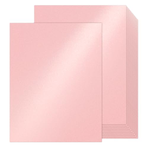 100 Sheets Pink Shimmer Cardstock 8.5 x 11 Iridescent Paper, Goefun 80lb Card Stock Printer Paper for Invitations, Valentines Day, Crafts, DIY Cards - color: coral shimmer, size: 8.5x11