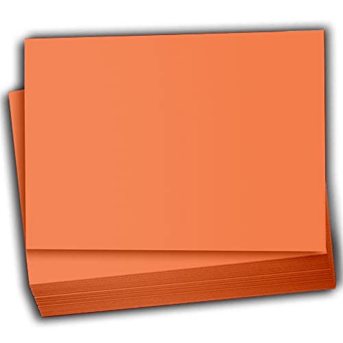 Hamilco Colored Scrapbook Cardstock Paper 5x7 Card Stock Paper 65 lb Cover 100 Pack (Flower Orange) - color: Flower Orange