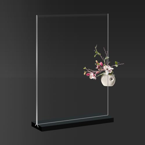 Acrylic Sign Holder 5x7, 6-Pack Plastic Clear Vertical Double-Sided Menu Display Stand with Double-Sided Display, Perfect for Restaurants, Offices, Exhibits - size: Vertical 6 Pack 5x7