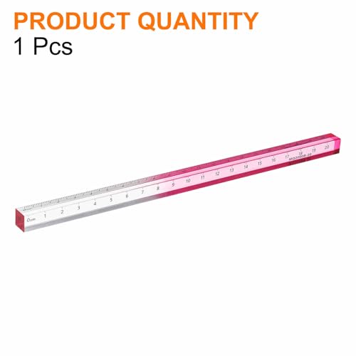 HARFINGTON Acrylic Clear Straight Rulers 20cm Metric Transparent Gradient Three-Dimensional Plastic Ruler Square Cube Measuring Tool for Classroom Office, Pink - color: Pink, size: 20cm