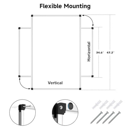 XBoard Magnetic Whiteboard 48 x 36, White Board 4 x 3, Dry Erase Board with Detachable Marker Tray - size: 48"W x 36"H