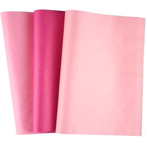 CHRORINE 50 Sheets Pink Tissue Paper Multicolor Art Gift Wrapping Paper Bulk for Baby Shower Wedding Birthday DIY and Craft Decor - color: pink（3colors）
