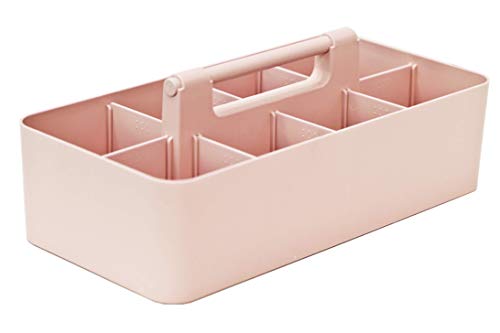Enjoy Office Desk Storage Organizer 8 compartments Box DIY Box Remote Cosmetic Holder Pen Pencil Stationery Basket -Made In USA - color: Indie Pink