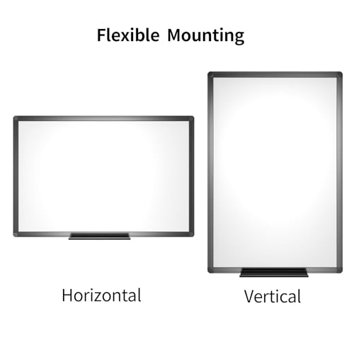 VIZ-PRO Magnetic Dry Erase White Board, 36 X 24 Inches, Black Aluminium Frame - size: 36 X 24 Inches