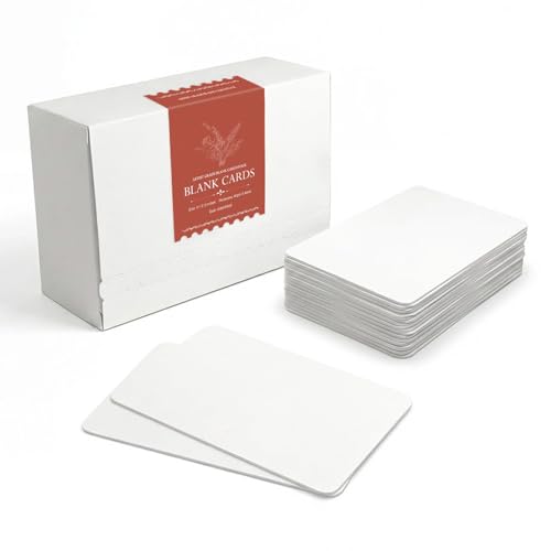 300 Pack 4x2.3 Inches White Kraft Heavyweight Cardstock Blank Cards, 17pt Thick Uncoated Matte Note Cards with Rounded Corners for DIY Crafts, Gift Tags, Flash Cards