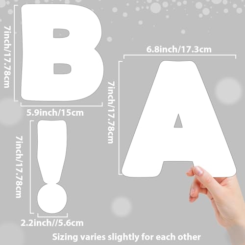 Qyeahkj 150 PCS Large 6" Font Bulletin Board Letters and Punctuation Cutouts Combo Set Pure White Border Letters Decoration for Classroom Alphabet Poster Wall Bulletin Board Display Home School Decor - style: Pure white