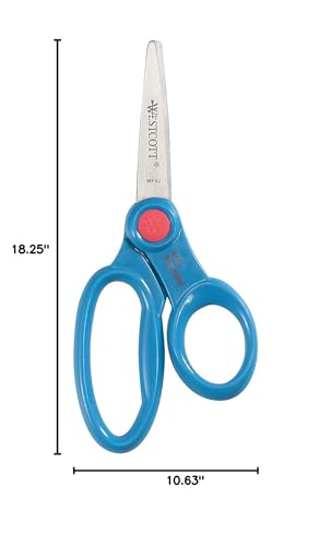 Westcott School Scissor Caddy and Kids Scissors, 24 Scissors and 1 Caddy, 5-Inch Pointed, Case of 4 (14755)