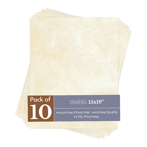 Earthen Off White 15x19 Uncut Premium Mat Board - No Opening - 10 Mats - color: Earthen Off White, size: 10 Mats