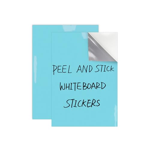 Dry Erase Board Sticker- Whiteboard Stickers-8.3''x11.7'' Removable Dry Erase Sheets- Fridge Dry Erase Paper for Wall/Desk/Refrigerator/Door/Locker/Home/Office/Classroom (Blue-2Pcs) - color: Blue, size: 8.3 x 11.7 in (2 Pack)