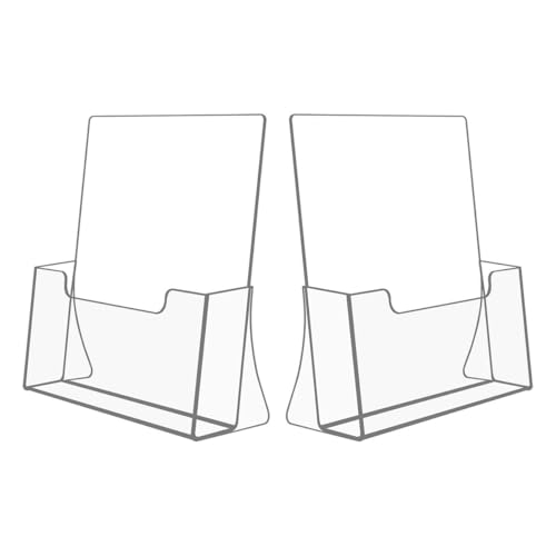 NIUBEE Acrylic Brochure Holder 8.5 x 11 inches 2 Pack, Clear Acrylic Literature Holder Plastic Flyer Display Stand, Acrylic Countertop Organizer for Magazine, Pamphlet, Booklets, Menu, Journals - size: 8.5" x 11", style: 2 Pack