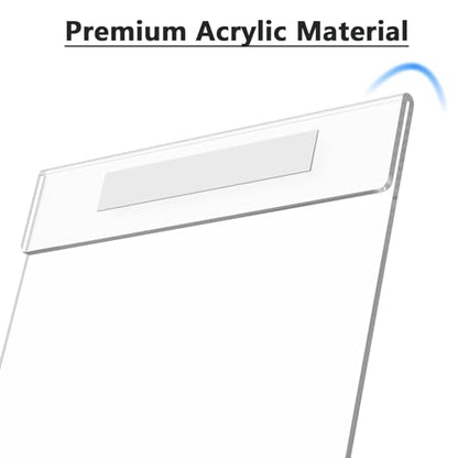 MaxGear Acrylic Sign Holder 11 x 17 Wall Mount with Tape, 6 Pack, Vertical | Strong Double-Sided Tape, Easy Insert and Replace Paper, Poster, Document and Flyer, Acrylic Frame for Office, Home, Store - size: 11"x17"-6Pack, style: Vertical