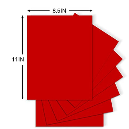 25Sheets Red Cardstock Paper, 8.5 x 11 Card stock for Cricut, Thick Construction Paper for Card Making, Scrapbooking, Craft 90 lb / 250 gsm - color: Red
