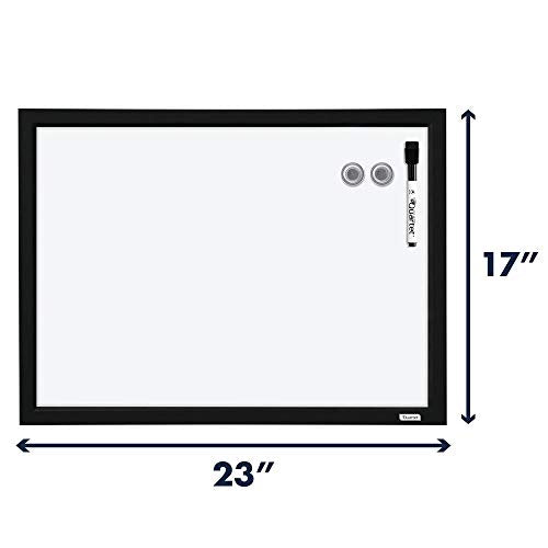 Quartet Magnetic Whiteboard, 17 x 23 inches White Board, Dry Erase Board, Black Frame (MWDW1723M-BK) - color: Black Frame, size: 23"W x 17"H