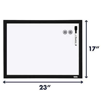 Quartet Magnetic Whiteboard, 17 x 23 inches White Board, Dry Erase Board, Black Frame (MWDW1723M-BK) - color: Black Frame, size: 23"W x 17"H