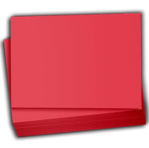Hamilco Colored Scrapbook Cardstock Paper 5x7 Card Stock Paper 65 lb Cover 100 Pack (Punch Red) - color: Punch Red
