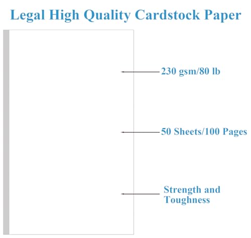 (4-Pack) 8.5" x 14" White Legal Size Card Stock Paper - 200 Sheets Premium Smooth 80lb Cover Cardstock - Perfect for Arts and Crafts, Documents, Programs, Menus Printing, Posters - size: 8.5" x 14", style: 4-Pack