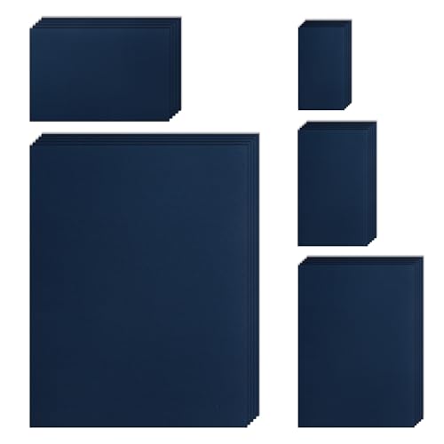 Silunkia 100 Sheets Navy Blue Cardstock 5 Assorted Size Scrapbook Paper, 200gsm/75lb Dark Bluie Paper Card Stock for DIY Cards Making, Greeting Cards, Wedding Invitations, School Crafting, Menus - color: Blue, size: 100 Sheets