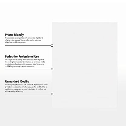LUXPaper 8.5" x 11" Cardstock | Letter Size | White | 100lb. Cover | 50 Qty - color: White - 100lb.