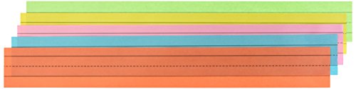 School Smart Ruled Rainbow Sentence Strips, Rainbow ,3 x 24 Inches (Pack of 100) - size: 3 x 24 Inches (Pack of 100)