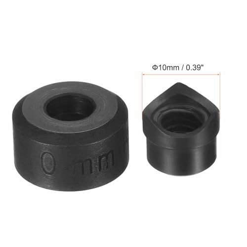 HARFINGTON Sheet Metal Punch Hole Punch 10mm Bearing Steel Precise Cutting Manual Knockout Kit with External Hex Shank for Metal Steel Plate Sink Stainless Steel, Black - size: 10mm