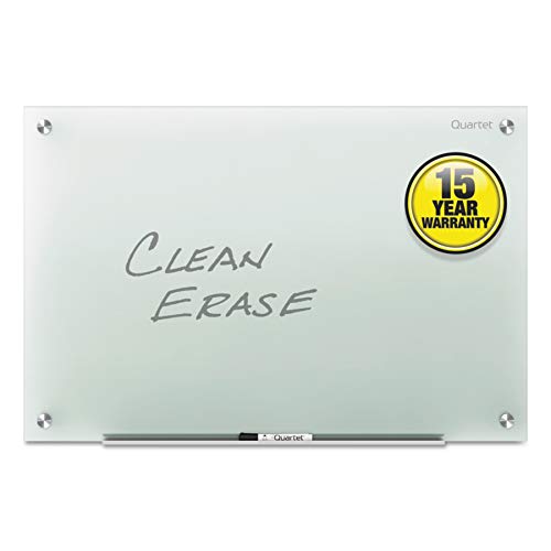 Quartet Glass Whiteboard, Non-Magnetic Dry Erase White Board, 24" x 18", Infinity Frameless Mounting, Includes Dry Erase Marker, Frosted White (G2418F) - color: Frosted, size: 24"W x 18"H