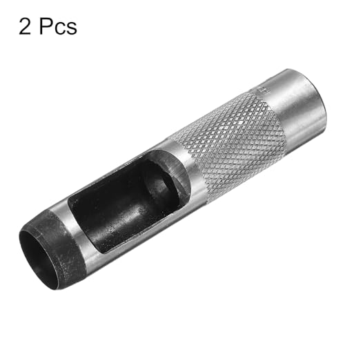 HARFINGTON 2pcs Leather Round Hole Punch, 19mm Hollow Hole Puncher Cutter Carbon Steel Circle Hole Punching Cutting Tool for Belt/DIY Leather Craft - size: 19mm