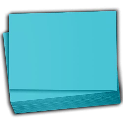 Hamilco Colored Scrapbook Cardstock Paper 5x7 Card Stock Paper 65 lb Cover 100 Pack (Electric Blue) - color: Electric Blue