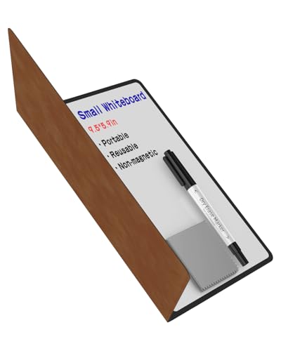 Portable Small White Board Dry Erase Board, Reusable 9.5 * 6.6in Notebook Memo, Office Home Supplies Desk Accessories MH760 (Coffee) - color: Coffee