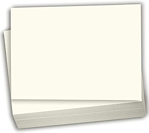 Hamilco Blank Index Cards 5 x 8 Card Stock 100lb Cover Cream Cardstock Paper - 100 Pack - size: 5" x 8"