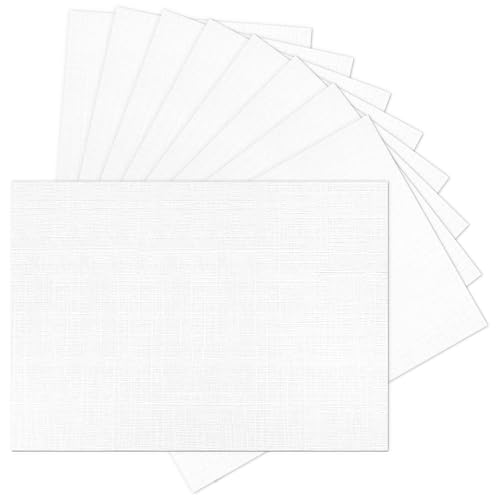 5x7 White Linen Paper Textured Cardstock, Goefun 100 Pack Index Card Wedding Invitation Cardstock 80 lb Linen Paper for Printing, Invitations, Arts & Crafts and Business Cards - color: White, size: 5x7-80lb