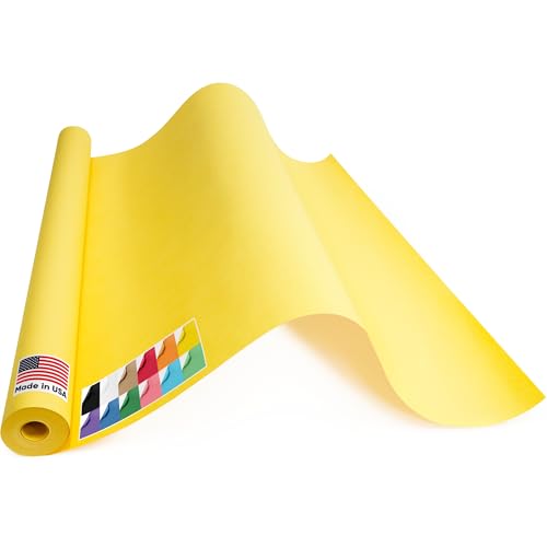 USA Made 36" x 1200" Yellow Kraft Paper Roll, 45 lbs Thickness, American Quality Colored Kraft Paper for School, Poster Arts, Crafts, Bulletin Board - Odorless, Non-Toxic, Safe for Kids | American Quality Colored Kraft Paper for School, Poster Arts, Craft
