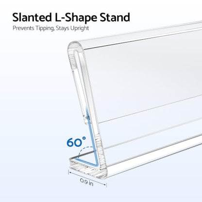 HlIMIEI Acrylic Name Plates for Desks, 10 Pack Clear Name Holders 2 x 8, Reusable Table Name Plaques Sign Holder Display Stand for Office, Meeting, Reception - style: L-shaped - 10pack
