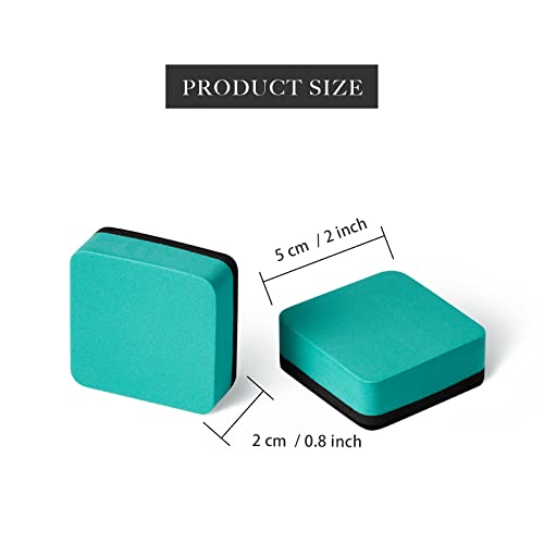 Favourde 48 Pack Magnetic Whiteboard Dry Erase Erasers Chalkboard Cleansers for Classroom, Home and Office (Green, 1.97 x 1.97 Inch) - color: Green