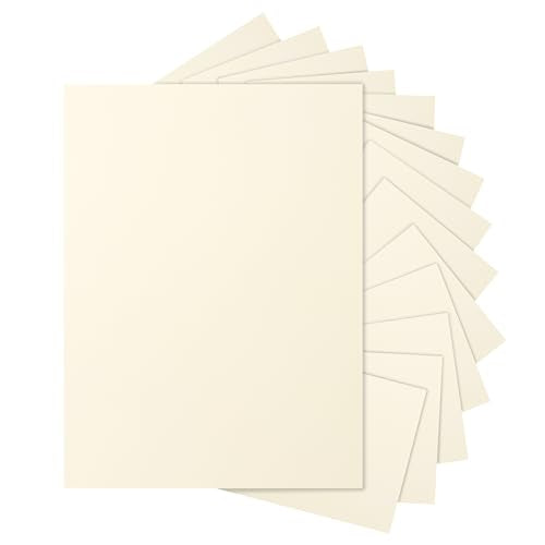 Silunkia 28 Sheets Cream Cardstock 8.5 x 11 Ivory Paper, 250gsm/92lb Heavyweight Off White Card Stock Printer Paper for DIY Cards Making, Wedding Invitations, Menus, Certificates, School Crafting - color: Cream, size: 28 Sheets