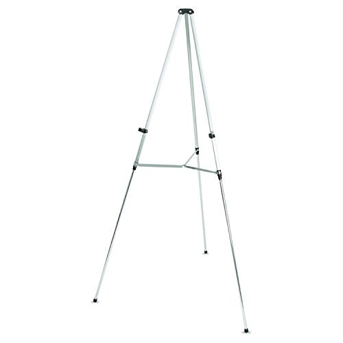 Quartet Easel, Aluminum, Lightweight, Telescoping, 66" Max. Height, Supports 25 lbs, Silver Finish (50E) - color: Silver, style: Supports 25 lbs.