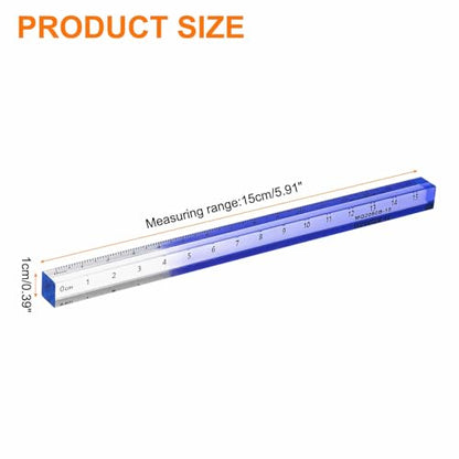 HARFINGTON Acrylic Clear Straight Rulers 15cm Metric Transparent Gradient Three-Dimensional Plastic Ruler Square Cube Measuring Tool for Classroom Office, Blue - color: Blue, size: 15cm