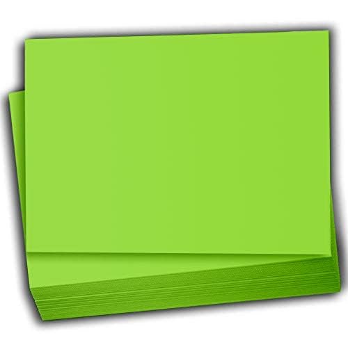 Hamilco Colored Scrapbook Cardstock Paper 5x7 Card Stock Paper 65 lb Cover 100 Pack (Pear Green) - color: Pear Green