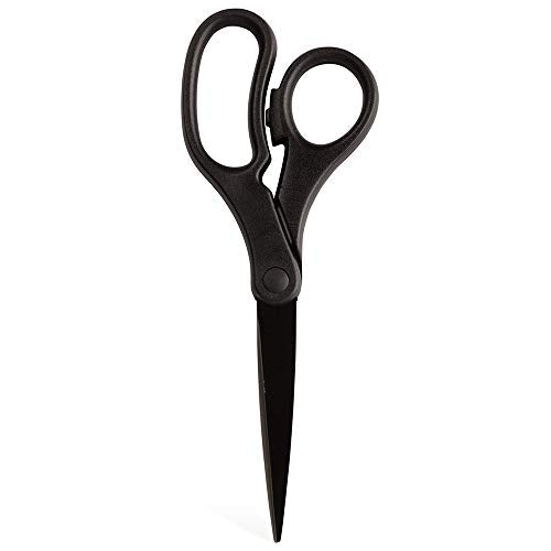 JAM PAPER Multi-Purpose Precision Scissors - 8 Inch - Black - Ergonomic Handle & Stainless Steel Blades - Sold Individually - color: Black, size: Standard (8 Inch)